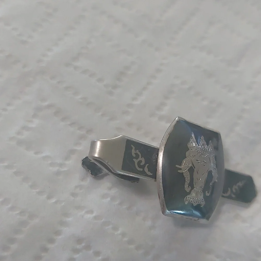 Siam Vintage  Silver Tie Clip